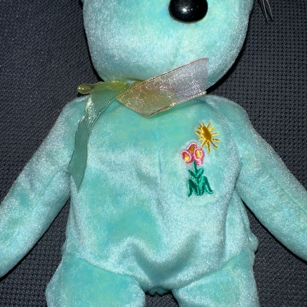 Ty Beanie Baby Ariel Light Teal P.E. Pellets 2000 vintage NWMT Retired New - Picture 4 of 13